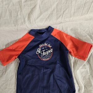 Janie and Jack Navy and Red Graphic Tee